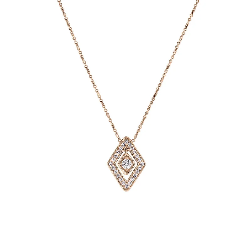 Custom silver necklaces for gifts -Diamonte 18K Rose Gold Diamond Necklace