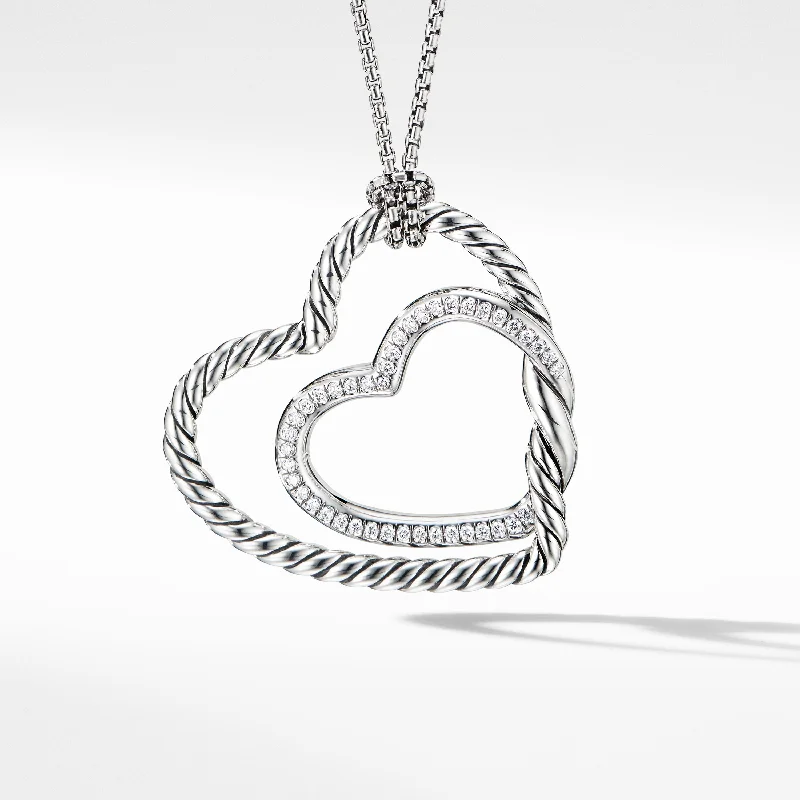 Simple choker necklaces for everyday wear -Continuance Heart Necklace with Diamonds