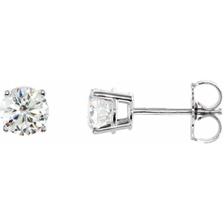 Unique pearl earrings-Sterling Silver 5 mm Imitation White Cubic Zirconia Stud Earrings