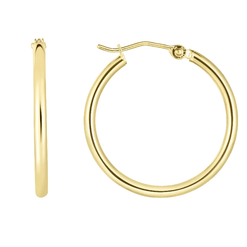 Drop earrings-14K Gold 2x25mm Hoops