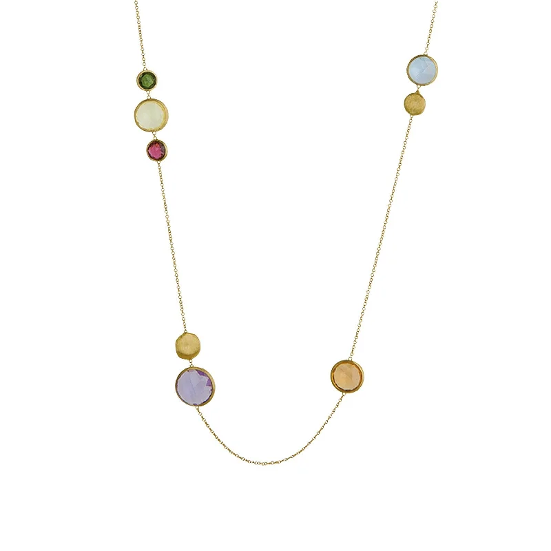 Cute cat-shaped necklaces -Jaipur Long Mixed Gemstone Necklace