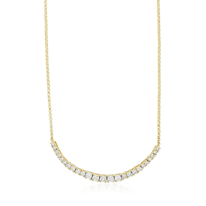 Stylish chokers necklaces -Graduated Basket Set Diamond Necklace