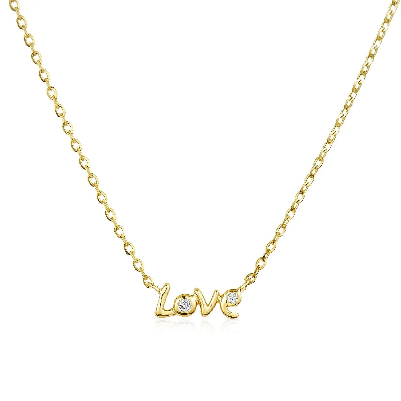 Classic chains for men’s necklaces -Mini Diamond Love Necklace