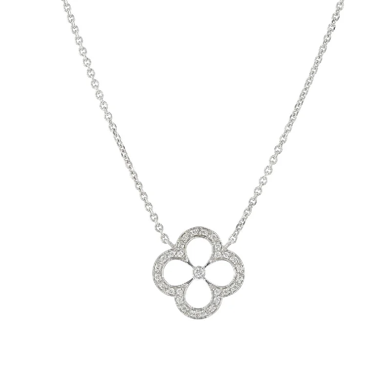 Diamond necklaces for weddings -18K White Gold Lady G Diamond Petal Necklace