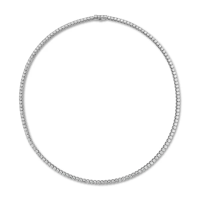 Elegant pearl necklaces for weddings -Straight 4-Prong Line Necklace