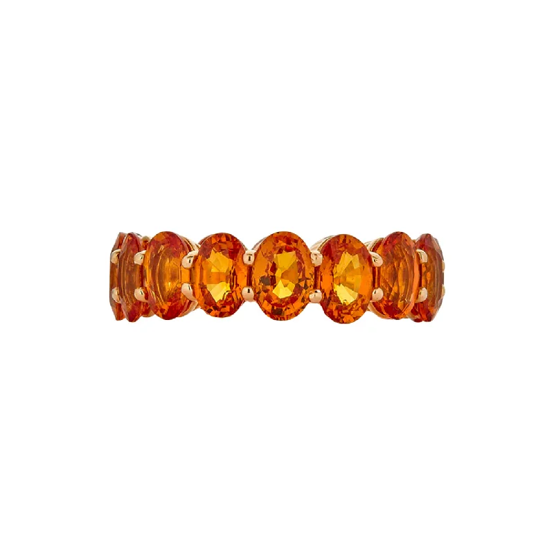 Personalized rings with family initials -Orange Sapphire Eternity Band