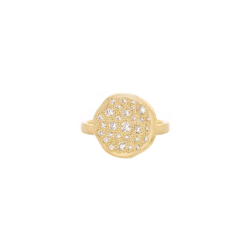 Stylish fashion rings for teens -18 Karat Yellow Gold Diamond Stardust Ring