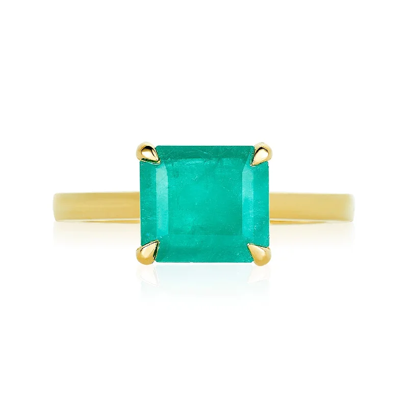 Unique rings with intricate designs -East/ West Emerald Ring