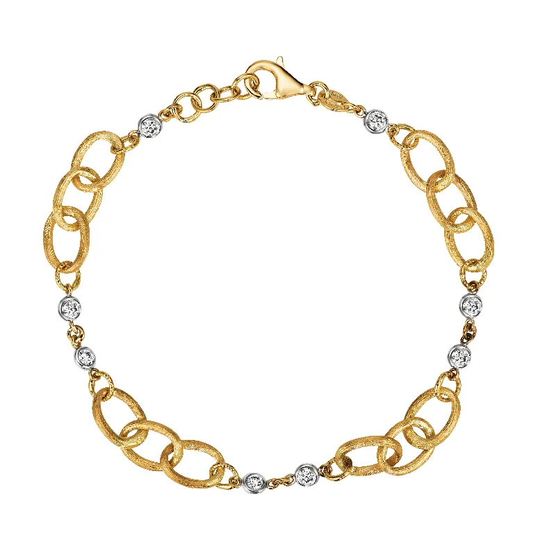 Rose gold charm bracelets for stylish looks -14K Yellow & White Gold Diamond Link Bracelet