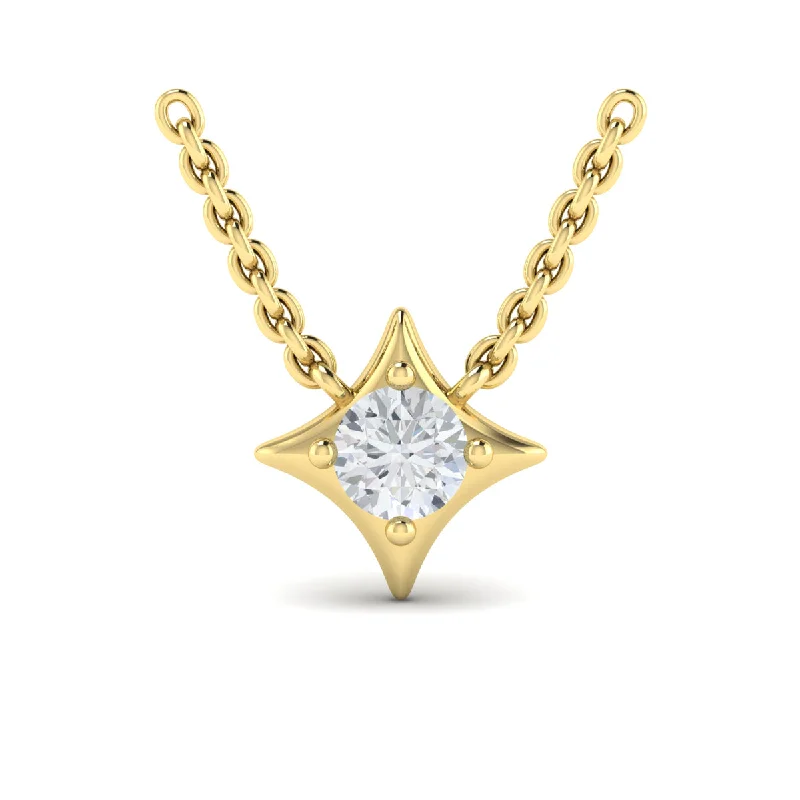 Personalized necklaces for new moms -Vlora Estrella 14k Yellow Gold and Diamond Necklace VP60224Y