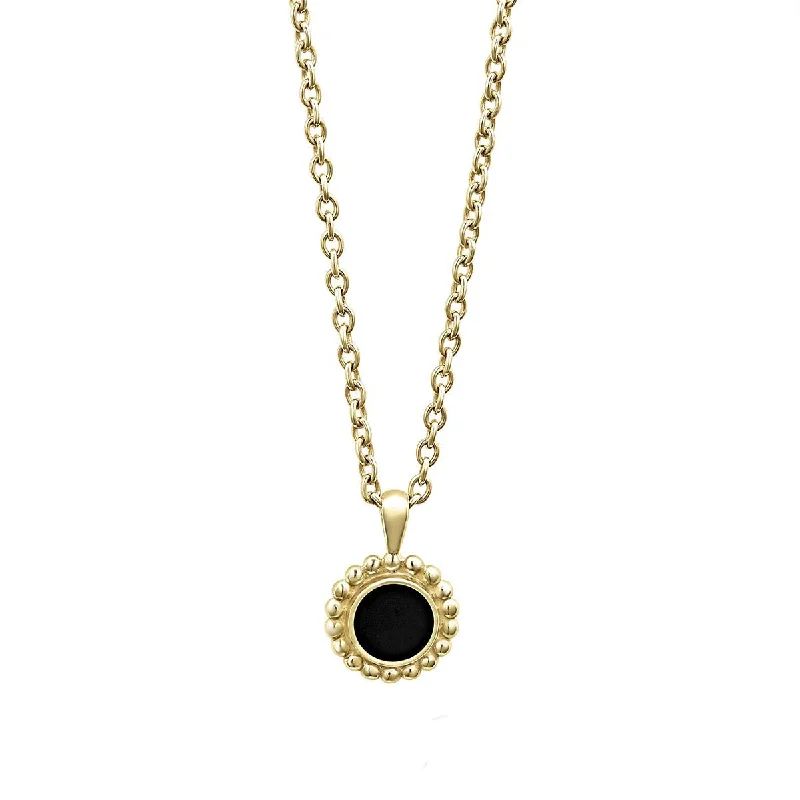 Statement necklaces for elegant events -Round Onyx Pendant Necklace